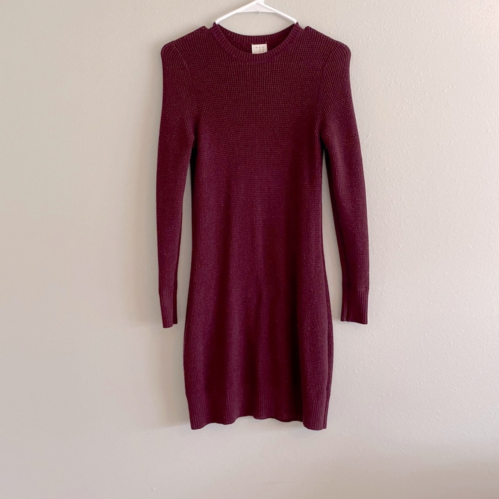 Burgundy Sweater Dress, XS
